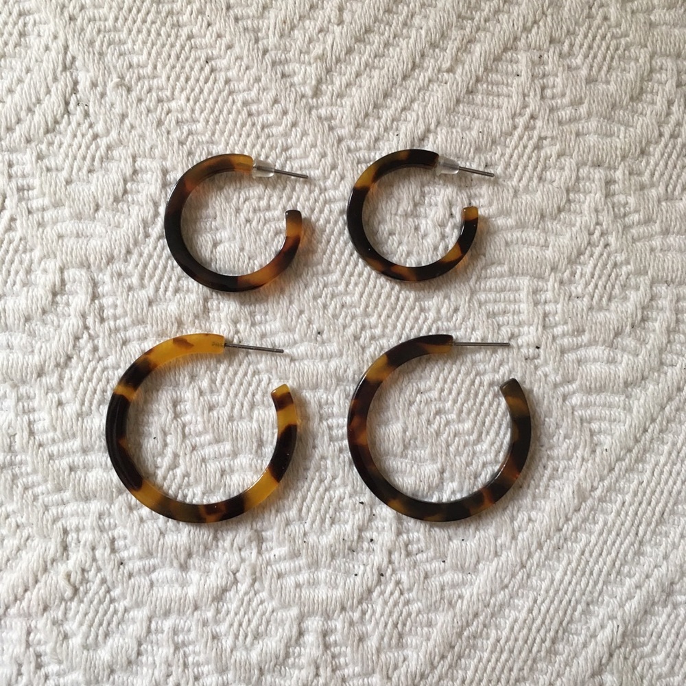 Two Pairs Tortoiseshell Earrings
